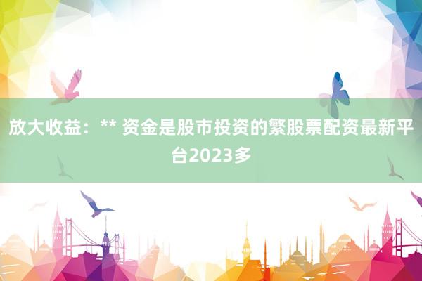 放大收益：** 资金是股市投资的繁股票配资最新平台2023多